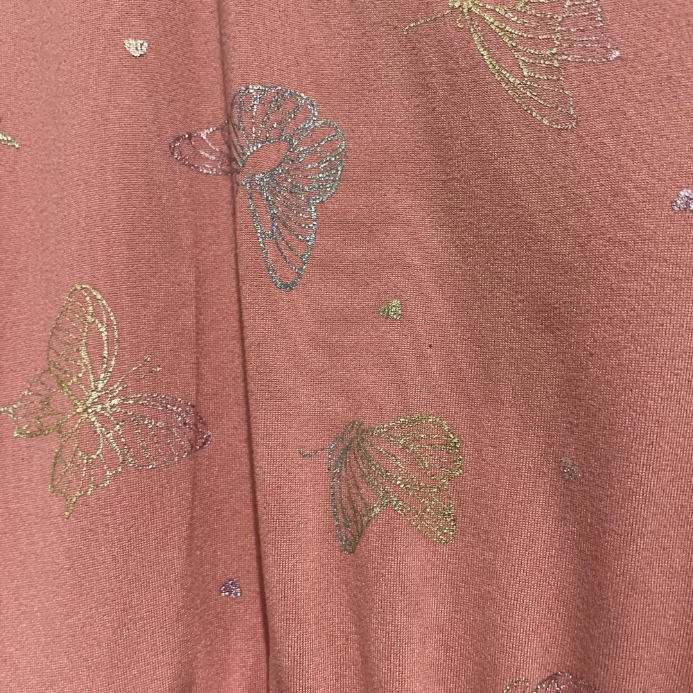 Girls short Rose colored butterfly dress 8‎